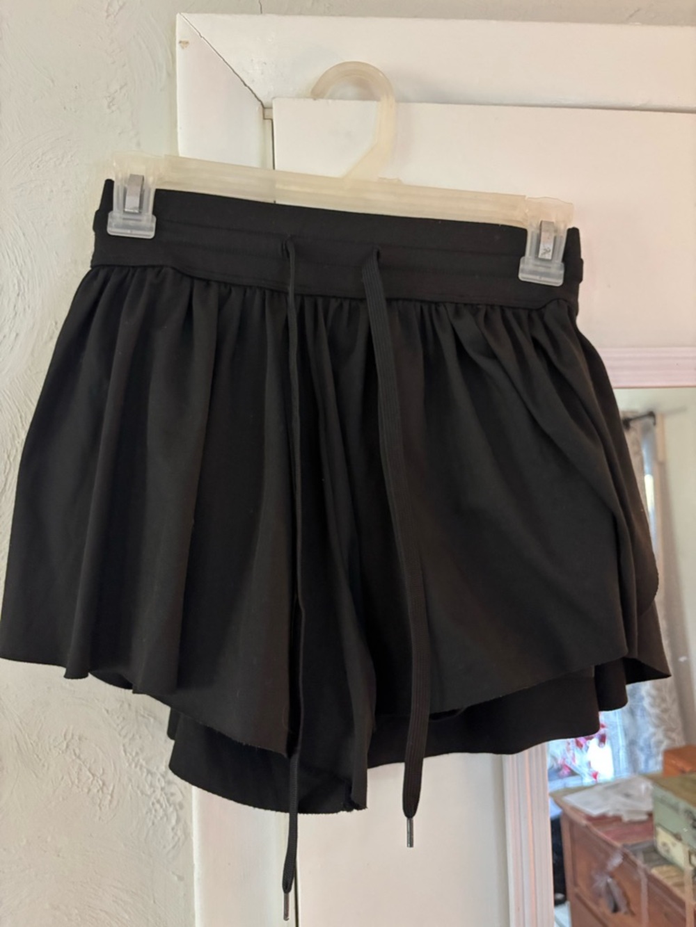 Women's Black Layered Athletic Shorts w/Built-In Spandex